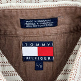 Tommy Hilfiger Striped Shirt - Large Beige Cotton