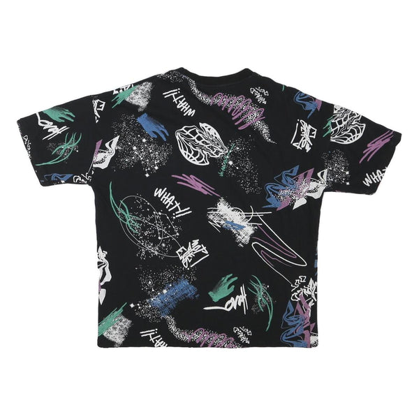 ZARA Womens Black Graphic T-Shirt L Short Sleeve Crew Neck Abstract Print