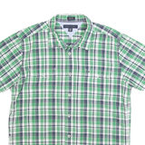 TOMMY HILFIGER Mens Green Shirt Check XL Casual Cotton Summer