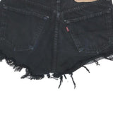 LEVI'S Womens Black Denim Cut-Off Shorts S W28 Frayed Hem Casual Summer