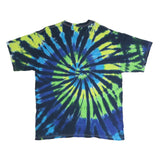 GILDAN Mens Blue & Green Tie Dye Indiana State Fair Graphic T-Shirt XL Short