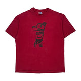 Single Stitch Hanes Graphic T-Shirt - XL Red Cotton