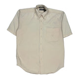Nautica Short Sleeve Shirt - Small Beige Cotton