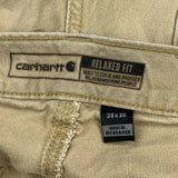 Relaxed Fit Carhartt Carpenter Pants - 38W 30L Khaki Cotton