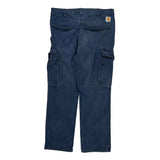 Carhartt Cargo Cargo Trousers - 34W 30L Blue Cotton