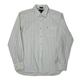 Tommy Hilfiger Striped Shirt - Medium White Cotton
