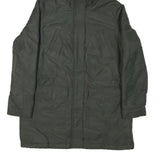 LEVI'S Womens Green Cotton Blend Hooded Zip Parka Jacket L Winter Outerwear
