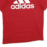 ADIDAS Mens Red Graphic T-Shirt L Short Sleeve Crew Neck Cotton Basketball
