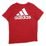 ADIDAS Mens Red Graphic T-Shirt L Short Sleeve Crew Neck Cotton Basketball