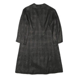 Womens Black Textured Button Jacket M Polyester Blend Classic Formal Outerwear