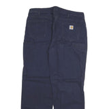 CARHARTT Womens Regular Fit Cotton Blend Navy Blue Trousers W36 L32 Workwear Zip