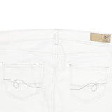 GAUGE Womens White Cotton Blend Mini Skirt Raw Hem Denim Style L Casual Summer