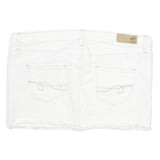 GAUGE Womens White Cotton Blend Mini Skirt Raw Hem Denim Style L Casual Summer