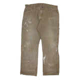 DICKIES Mens Jeans Brown Regular Straight Denim W36 L30 Workwear Cotton Blend