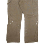 DICKIES Mens Jeans Brown Regular Straight Denim W36 L30 Workwear Cotton Blend