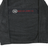 NAUTICA Mens Grey Red Cotton Blend Track Jacket XL Fleece Half Zip Casual Warm