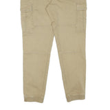 CLOCKHOUSE Mens Slim Beige Cargo Trousers W36 L31 Drawstring Cotton Blend