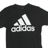 ADIDAS Womens Black Cotton Graphic T-Shirt S Short Sleeve Crew Neck Logo