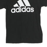 ADIDAS Womens Black Cotton Graphic T-Shirt S Short Sleeve Crew Neck Logo