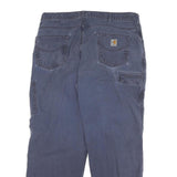 CARHARTT Mens Cotton Blend Blue Relaxed Straight Trousers W36 L29 Workwear