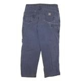 CARHARTT Mens Cotton Blend Blue Relaxed Straight Trousers W36 L29 Workwear