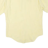 Mens Yellow Plain Cotton Blend Shirt M Button-Down Collar Short Sleeve Casual