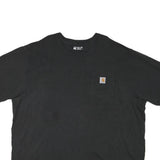 CARHARTT Mens Black Pocket T-Shirt 2XL Short Sleeve Crew Neck Workwear Cotton