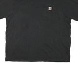 CARHARTT Mens Black Pocket T-Shirt 2XL Short Sleeve Crew Neck Workwear Cotton