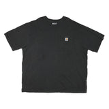 CARHARTT Mens Black Pocket T-Shirt 2XL Short Sleeve Crew Neck Workwear Cotton