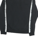 PUMA Mens Black Classic Cotton Zip Jacket M Logo Tape Striped Sleeves Sportswear