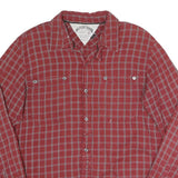 HILFIGER DENIM Mens Red Check Shirt L Casual Cotton Long Sleeve Button