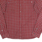 HILFIGER DENIM Mens Red Check Shirt L Casual Cotton Long Sleeve Button