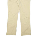 TOMMY HILFIGER Womens Beige Cotton Blend Regular Straight Trousers W34 L30