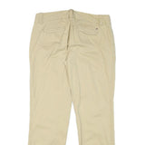 TOMMY HILFIGER Womens Beige Cotton Blend Regular Straight Trousers W34 L30
