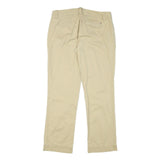 TOMMY HILFIGER Womens Beige Cotton Blend Regular Straight Trousers W34 L30