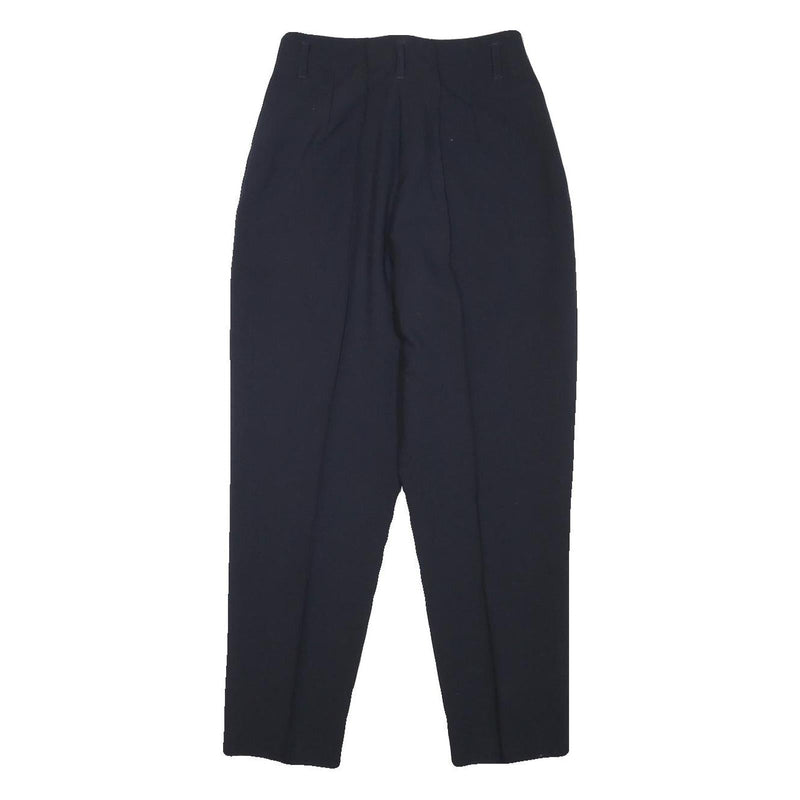 CITY LIFE Womens Polyester Blend Navy Relaxed Tapered Trousers W25 L25 Zip
