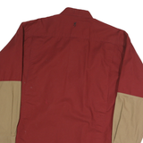 BOWNING Mens Red & Beige Cotton Shirt L Button Down Casual Workwear