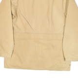 WOOLRICH Mens Beige Outdoor Jacket M Cotton Blend Canvas Plain Button Closure