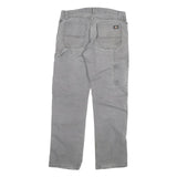 DICKIES Mens Jeans Grey Regular Straight Denim W32 L32 Workwear Zip Fly