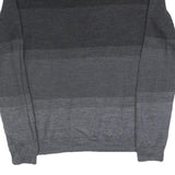 CALVIN KLEIN Mens Black & Grey Patterned V Neck Basic Knit Jumper M Layered