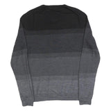 CALVIN KLEIN Mens Black & Grey Patterned V Neck Basic Knit Jumper M Layered