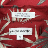 Pierre Cardin Floral Hawaiian Shirt - Medium Red Viscose