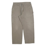CARHARTT Mens Cotton Blend Beige Regular Straight Trousers W36 L30 Workwear