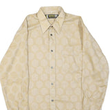 EXQUISIT Mens Beige Cotton Blend Shirt M Long Sleeve Button Fastening Elegant