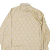 EXQUISIT Mens Beige Cotton Blend Shirt M Long Sleeve Button Fastening Elegant
