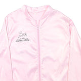 Womens Pink Pink Ladies Zip Jacket S Polyester Blend Plain Stylish Retro