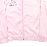 Womens Pink Pink Ladies Zip Jacket S Polyester Blend Plain Stylish Retro