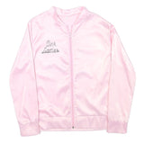 Womens Pink Pink Ladies Zip Jacket S Polyester Blend Plain Stylish Retro