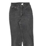 LEVI'S 512 Tapered Womens Jeans Black Slim Tapered Denim Medium W24 L28 Raw Hem