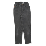 LEVI'S 512 Tapered Womens Jeans Black Slim Tapered Denim Medium W24 L28 Raw Hem